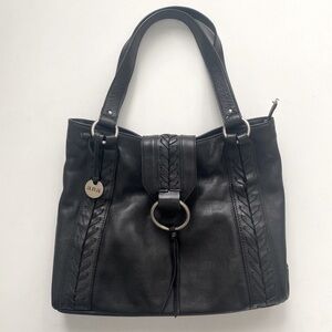a.n.a Black Leather Hobo Bag